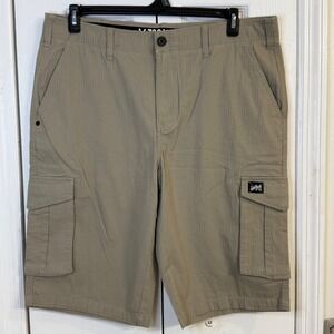 Vtg Zoo York Cargo Shorts Mens 36 beige Unbreakable Ripstop Skater Stretch Y2K